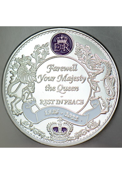 İngiltere Kraliçe Iı. Elizabeth Anısına 1926-2022. Kapsülünde Renkli Proof Baskı 45 Mm Çil.