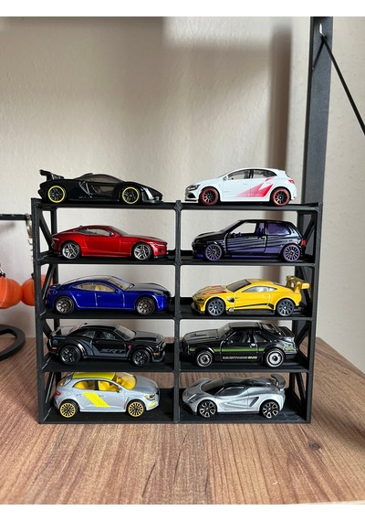Hot Wheels Uyumlu 10 Araçlık Stand 1/64 Siyah