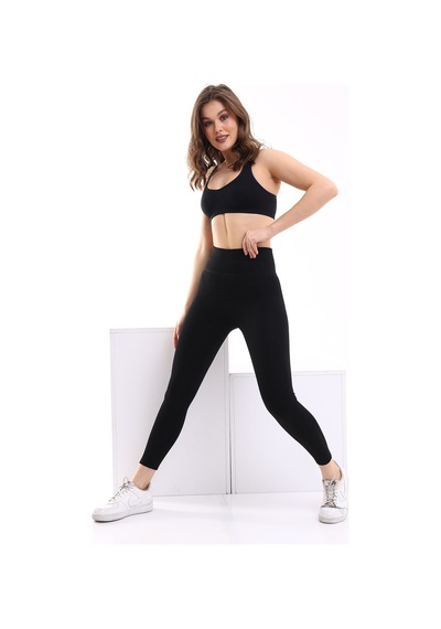 Winmoda34 Kadın Yüksek Bel Push-up Tayt Siyah