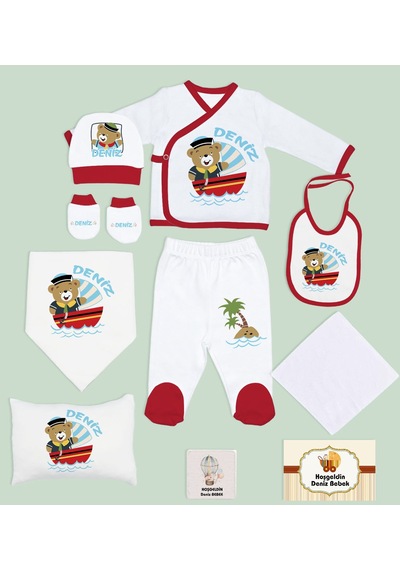 BK Kids Kişiye Özel 10 Parça Kırmızı Hastane Çıkışı Battaniye ve