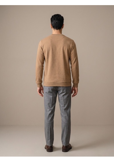 Maccali Erkek Taba Selanik Bisiklet Yaka Sweatshirt