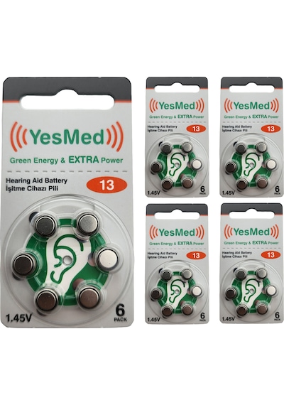 Yesmed Extra Power 13 No İşitme Kulak Pili 5paketx6adet 30pil