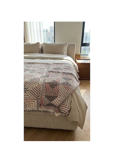 %100 Pamuk Hasır Desen 8 Kat Müslin Örtü Pike 220 240 Battal Boy Yatak Örtüsü Battaniye Pembe - 891826982 Pembe