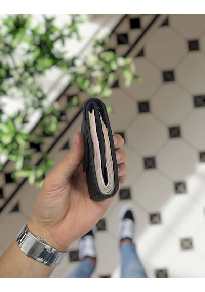 Visso 571 Hakiki Deri Efsane Trend Model Çok Para Konan Cüzdan Unisex Kartlık Çıtçıtlı En Çok Tercih Edilen Model Siyah Renk