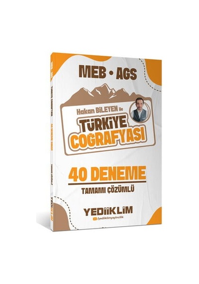 Yediiklim Meb Ags Hakan Bileyen İle Türkiye Coğrafyası Tamamı Çözümlü 40 Deneme Sınavı Yediiklim Yayınları