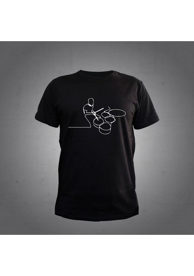 Herşey Nota Bateri Çalan Adam Siyah T-shirt Unisex 001