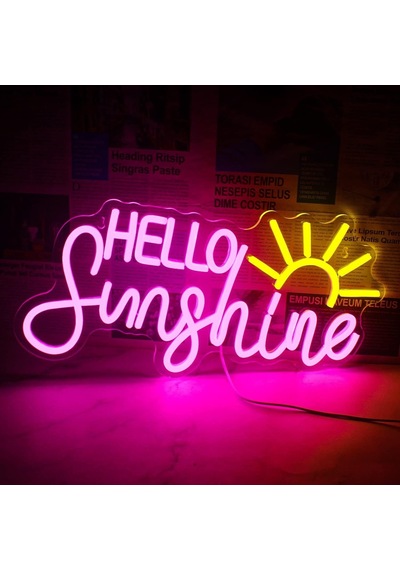 Hello Sunshine Neon Led Tabela Dekoratif Aydınlatma