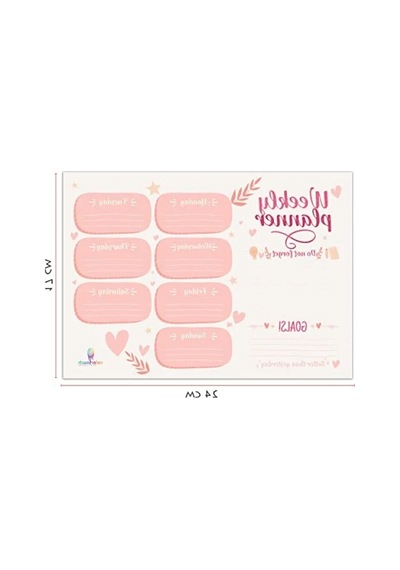 50 Sayfa Tarihsiz Masaüstü Planner Seti, Kalp Temalı Açık Gri