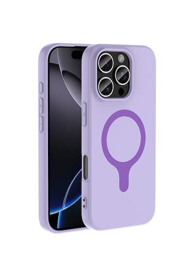 Maks Technology iPhone Uyumlu 16 Pro Kılıf M-safe Şarj Özellikli Mkst Aris Silikon Kapak - Lila