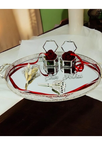Whisper Metal Gümüş Söz Tepsisi Beyaz Beyaz
