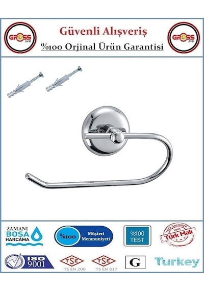 Tuvalet Kağıtlığı Paslanmaz Nikel - Kapaksız