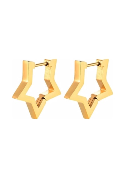Tezzgelsin Unisex Hipoalerjenik Gothic Punk Paslanmaz Çelik Küpe Gold