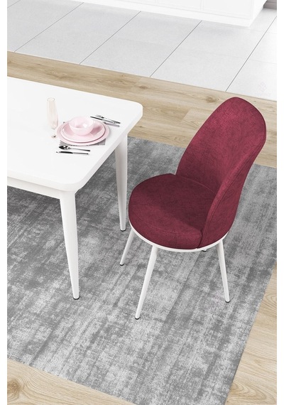 Canisa Concept Nil Serisi 70x110 Sabit Mutfak Masası Takımı Beyaz Masa 4 Bordo Sandalye Bordo Canisa Concept Nil Serisi 70x110 Sabit Mutfak Masası Takımı Beyaz Masa 4 Bordo Sandalye Bordo