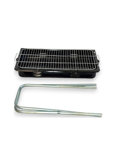 Portatif Katlanır Ayaklı Emaye Mangal -çantalı -62x35cm Büyük Boy Siyah
