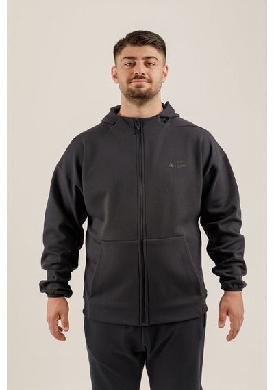Airlife Clubby Ir Zone Tam Boy Fermuarlı Erkek Büyük Beden Kapüşonlu Sweatshirt Lacivert