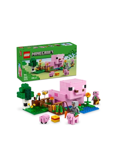 LEGO® Minecraft® Yavru Domuz Evi 21268 - 7 Yaş ve Üzeri Macera Oyunları Seven Çocuklar için Yaratıcı Oyuncak Yapım Seti (238 Parça)
