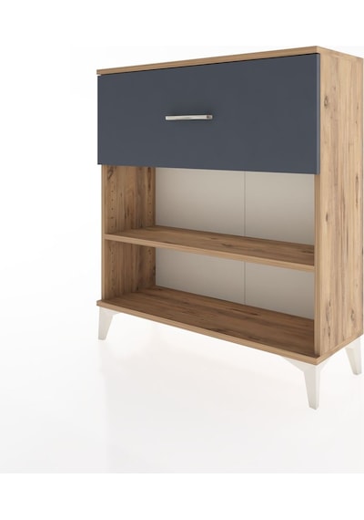 Arges Şifonyer Tek Raflı Tek Çekmeceli 88x30x96 Çam-antrasit Çam