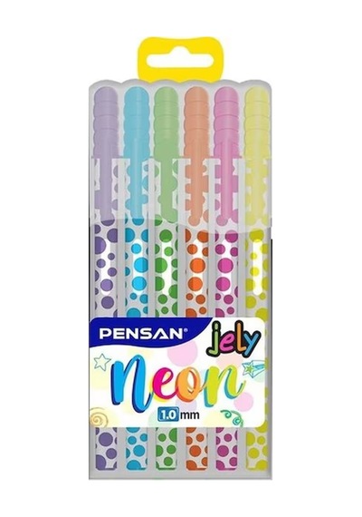 Pensan Jel Kalem Jely 1.mm Neon Krş 6 Lı 2801 Çok Renkli