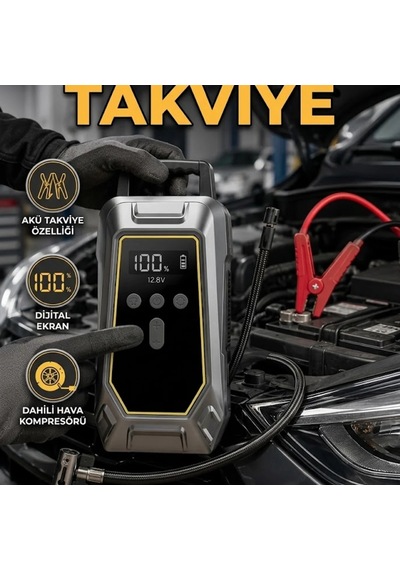 Çok Fonksiyonlu Araç Akü Takviye Cihazı Taşınabilir Yardımcı Güç Ünitesi