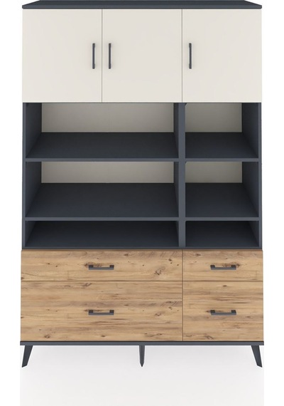 Hyperion Dolap 10 Raflı 4 Çekmeceli 3 Kapaklı 132x44x195 Antrasit-aytaşı/çam Aytası/atlas Çam Hyperion Dolap 10 Raflı 4 Çekmeceli 3 Kapaklı 132x44x195 Antrasit-aytaşı/çam Aytası/atlas Çam