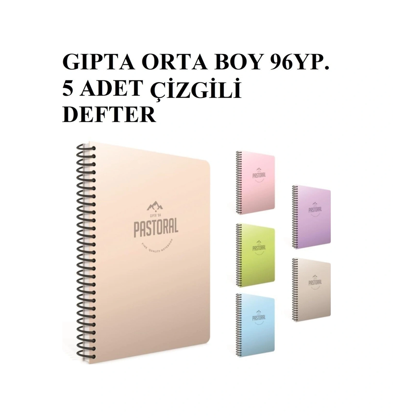 Pastoral 96yp. Orta Boy Çizgili 5 Adet Defter