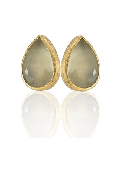 Kadir Jewellery 22 Ayar Altın Kaplama Kadın Minimal Küpe -el İşçiliği Ve Hipoalerjenik Küpe Gri 03501166