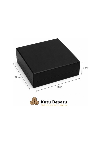 12x12x3 Cm Tam Kapaklı Selefonlu Süngerli Takı Kutusu - Siyah Demonte 50 Adet
