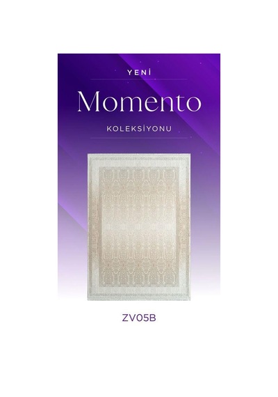 Royal Halı Momento Zv05b Krem Vizon Akrilik Yumuşak Dokulu Otantik Çizgili Halı