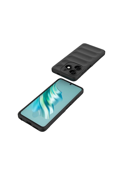 Zore Tecno Spark 20c Kılıf Esnek Tpu Oyuklu Arka Yüzey Tasarımlı Nvth Etnik Silikon Kapak - Siyah