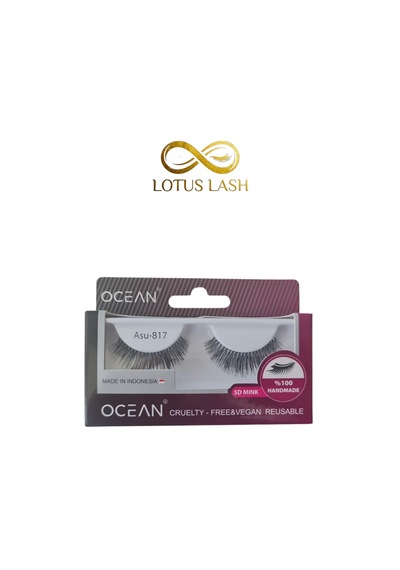 Ocean Asu 817 5d Mink Doğal Görünümlü Şerit Takma Kirpik Tekrar Kullanılabilir Vegan
