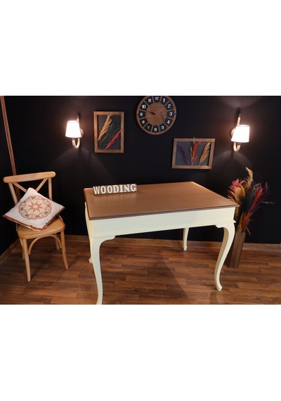 Wooding-Mobilya Wooding 100 Cm Masif Krem Naturel Yemek Masası