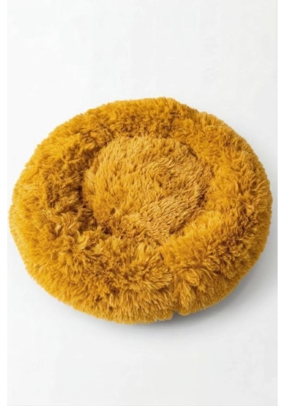 United Colors Of Benetton Bntmkt-0012-or Uzun Kürklü Donut Kedi&köpek Yatağı Turuncu 55 Cm