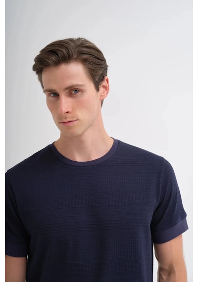 Cazador Polo Yaka Regular Fit Örme Dokulu Tişört Lacivert 4207 Lacıvert