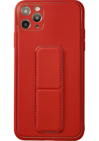 Apple iPhone Uyumlu 11 Pro Max Kılıf Coco Deri Standlı Kapak - Kırmızı Bzsxx00 1