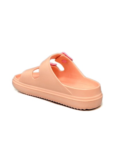 Sermoda Çift Toka Hafif Eva Yazlık Plaj Terliği Havuz Terliği Lavabo Terliği Pudra Pembe Pudra - Pembe