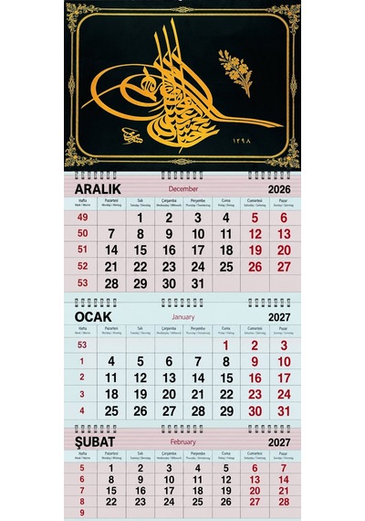 2027 Yılı Gemici Takvimi-osmanlı Tuğrası