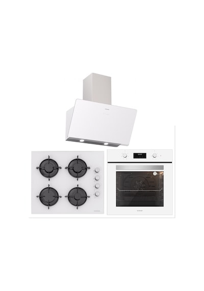Silverline BO6502W02 - CS5349W01 - 3457 Soho 60 Beyaz Cam Ankastre Set Silverline BO6502W02 - CS5349W01 - 3457 Soho 60 Beyaz Cam Ankastre Set