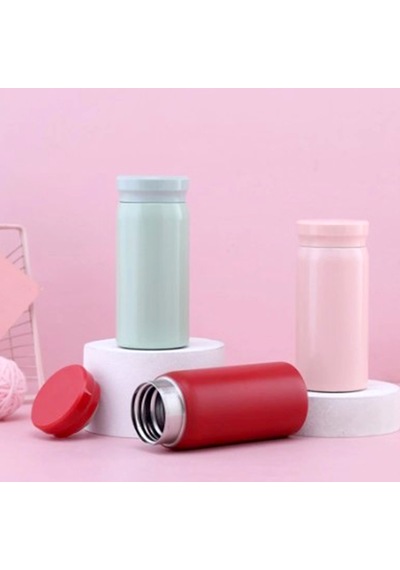 Minimo Mini Termos Paslanmaz Çelik Su Termos, Kaliteli Vakum Termos 200 Ml Kırmızı