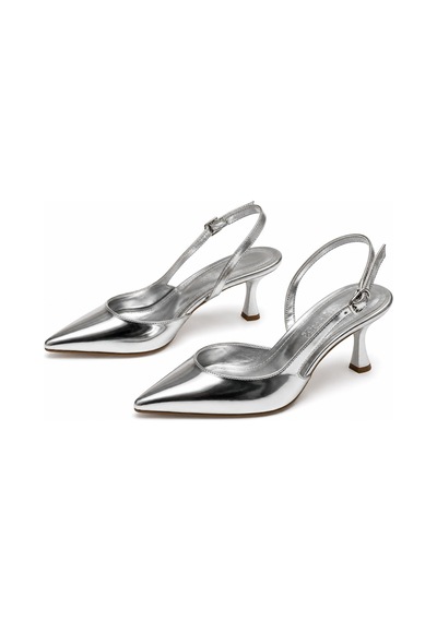 Asmi Shoes Kadın Siena Gümüş Ayna 7 Cm Topuklu Sivri Burun Arkası Açık Atkılı Ayakkabı GÜMÜŞ Asmi Shoes Kadın Siena Gümüş Ayna 7 Cm Topuklu Sivri Burun Arkası Açık Atkılı Ayakkabı GÜMÜŞ