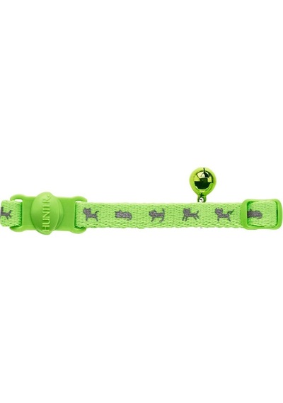 Hunter Emniyet Kilitli Çıngıraklı Kedi Tasması - Neon Yeşil