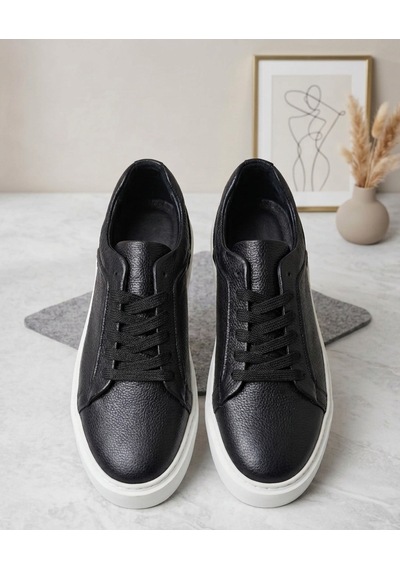 Growish Gd0109 Hakiki Deri Yüksek Taban Uzun Süre Ayakta Kalmaya Uygun Beyaz Eva Taban Siyah Sneaker Ayakkabı Growish Gd0109 Hakiki Deri Yüksek Taban Uzun Süre Ayakta Kalmaya Uygun Beyaz Eva Taban Siyah Sneaker Ayakkabı