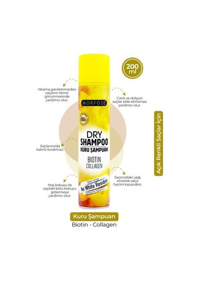 Morfose Kuru Şampuan Açık Renkli Saçlar İçin 200 Ml 10'li Paket