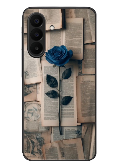 Samsung Galaxy A27 Uyumlu Mor Gül Baskılı Silikon Kılıf Renkli