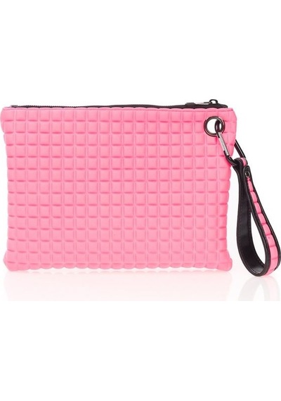 Bilik Deri Pembe Kumaş Kadın Portföy & Clutch Çanta Melis