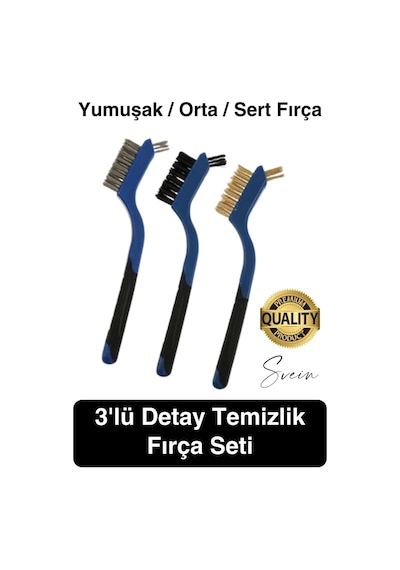 Svein Premium Mini Tel Fırça Seti 3'lü