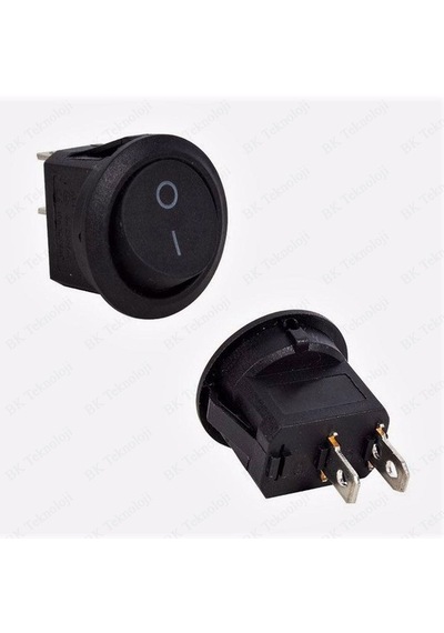 20mm Yuvarlak 2 Pin On/off Işıksız Power Anahtar 2 Adet