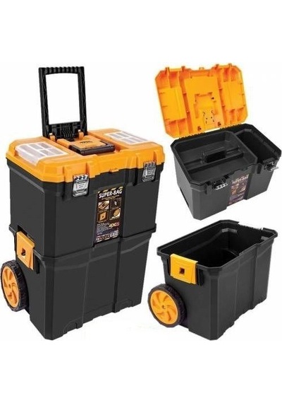 Hesaplı Hırdavat Super-Bag 5039 Büyük Tekerlekli Çift Katlı