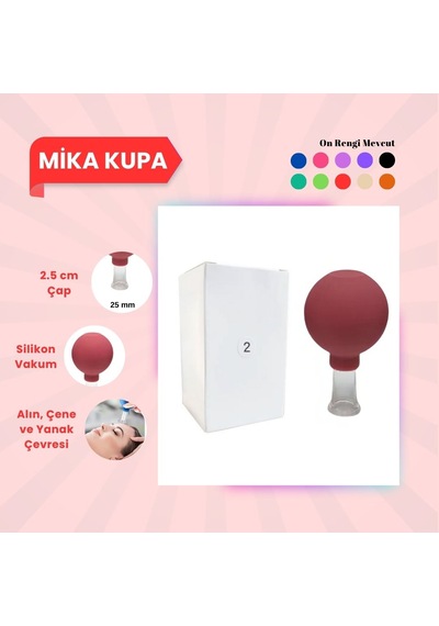Silikon Vakumlu Mika Yüz Masaj Kupası No:2 Kırmızı Çok Renkli