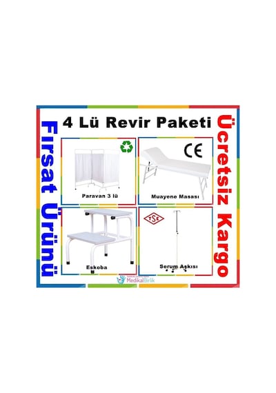 Muayene Masası Paravan Eskoba Serum Askısı Osgb Isgb