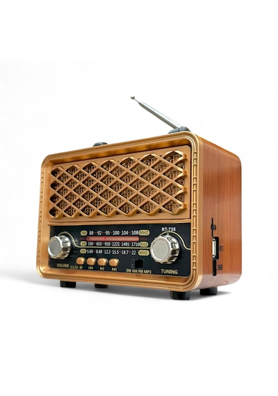 Rt-735a Nostaljik Trend Radyo,güneş Panelli Eskitme Radyo Bluetooth Özellikli